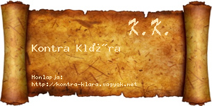 Kontra Klára névjegykártya